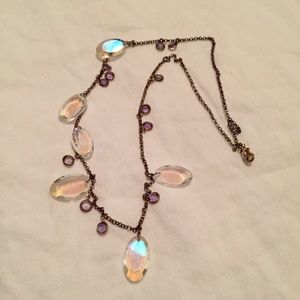 Anthropologie crystal dew drop necklace